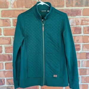 L.L. Bean Women's Quilted Full-Zip Sweatshirt, Forest/Kelly Green